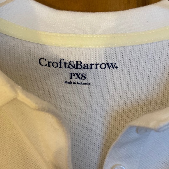 Croft & Barrow White Fitted Polo Shirt - Picture 3 of 5